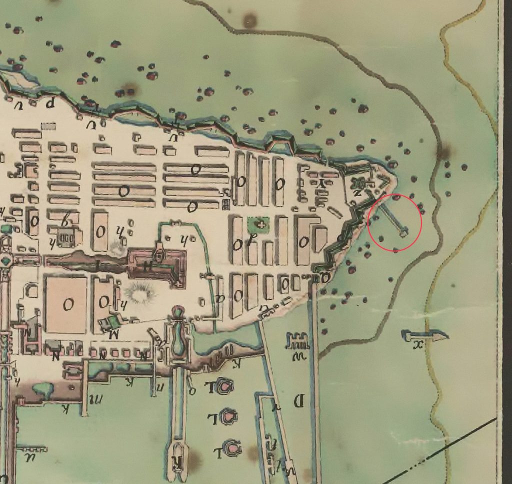 Фрагмент карты Кронштадта 1781 года