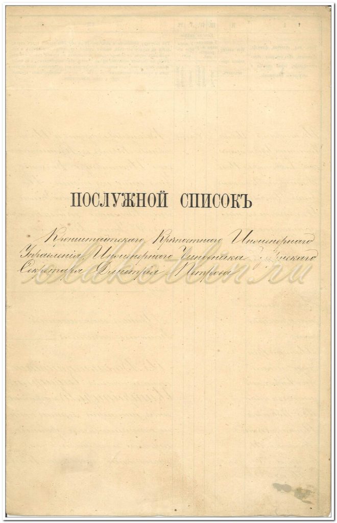 Послужной список Дмитрий Петрова титульный лист